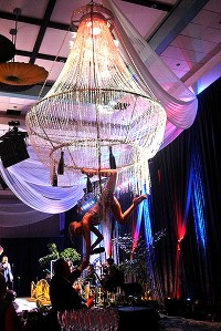 hire chandelier aerial bartenders