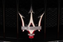 Models new Maserati Ghibli on display in the Maserati of Manhattan Showroom